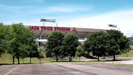 Jack-Trice-football-stadium-on-the-campus-of-Iowa-State-University-in-Ames,-Iowa-with-stable-wide-shot