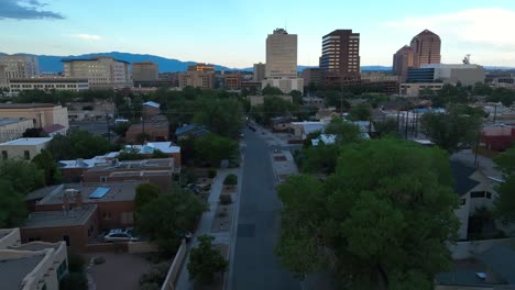 Downtown-Albuquerque,-New-Mexico-during-blue-hour