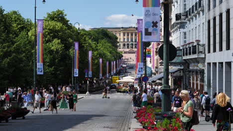 Verschiedene-Menschen,-Die-In-Der-LGBTI-Pride-Woche-Durch-Die-Straßen-Der-Stadt-Oslo-Laufen