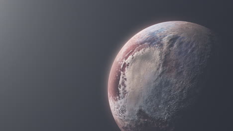 Cinematic-Rotating-Shot-of-Dwarf-Planet-Pluto-in-Solar-System