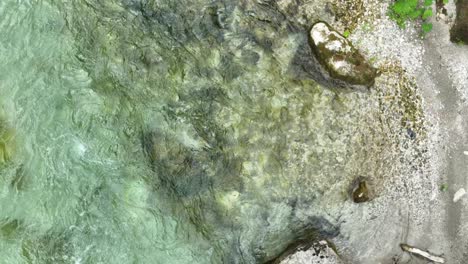 Aerial-Drone-Fly-from-Turquoise-Water-to-Logar-Valley-Natural-Landscape-Slovenia