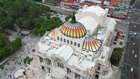 Vista-Aérea-Del-Palacio-De-Bellas-Artes-En-La-Ciudad-De-México,-México