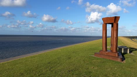 Slow-Motion-Wide-Shot-Noordkaap-Northernmost-Point-of-Netherlands
