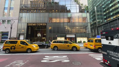 Tilt-Up-Shot-Across-From-5th-Avenue-To-Reveal-Trump-Tower-In-New-York
