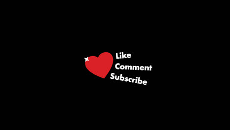 Animated-"Like-Comment-Subscribe"-graphics-of-sparkling-red-heart-with-clear-background-to-easily-overlay-onto-your-YouTube-videos