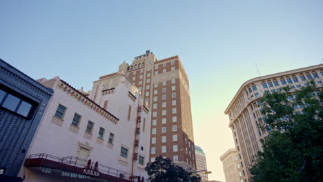 Street-View-of-the-Plaza-Hotel-in-Downtown-El-Paso,-Texas
