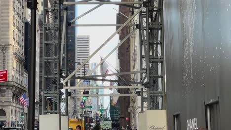 POV-Walking-Along-5th-Avenue-With-View-Of-Scaffolding