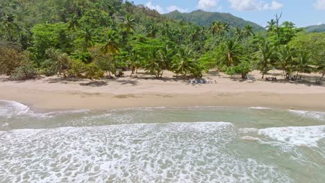El-Valle-beach-interesting-places-in-Samana,-Dominican-Republic--drone-view