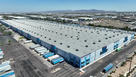 Wide-aerial-shot-of-Amazon-warehouse-and-distribution-center