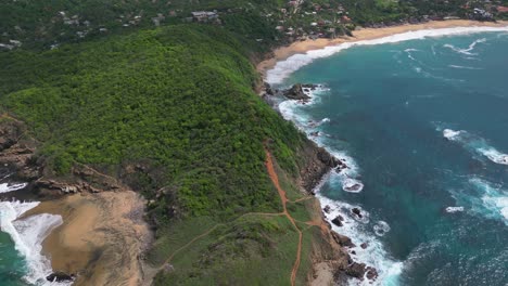 Punta-Cometa-Drone-Tour:-See-the-Beaches,-the-Wildlife,-and-the-Town-from-a-New-Perspective,-Oaxaca
