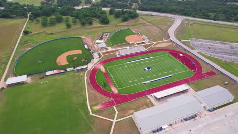 Aerial-footage-of-athletics-fields-at-Lampasas-High-School-in-Lampasas-Texas
