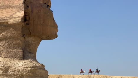 Sphinx-Up-close-in-Giza-Governorate-in-Cairo,-Egypt