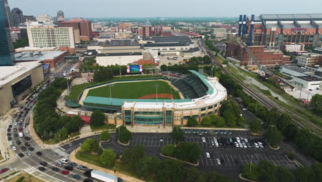 Aerial-View-Of-Victory-Field,-League-Ballpark-In-Downtown-Indianapolis,-Indiana