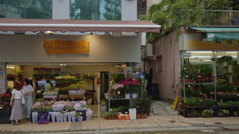 Blumen--Und-Pflanzenläden:-Belebte-Straßen-Von-Hongkong