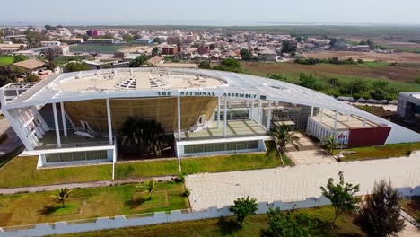 Building-Of-The-National-Assembly-With-Modern-Architecture-In-Banjul,-Gambia