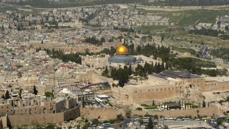 Jerusalemer-Altstadt,-Klagemauer-Und-Felsendom,-Luftaufnahme