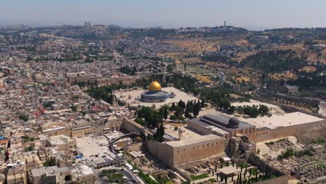 Jerusalemer-Altstadt,-Klagemauer-Und-Felsendom,-Luftaufnahme