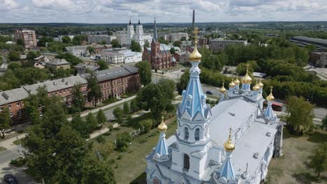 Drone-Footage-of-Orthodox-Cathedral-of-Saints-Boris-and-Gleb-and-Martin-Luther-Cathedral