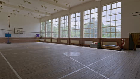 Empty-bleak-spacious-Bulgarian-school-gym-hall-Petko-Slaveikov