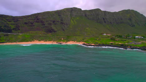 Drone-view-of-Makapu'u-Beach-on-Oahu-Hawaii