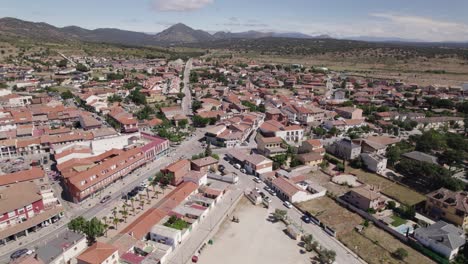 Aerial-Panoramic:-picturesque-village-view-of-Navas-del-Rey,-Spain