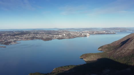 Aerial-from-Dalsnuten-in-Rogaland-Norway-towards-Gandsfjorden-and-the-city-of-Sandnes