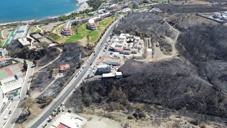 Rhodes-wildfire-damage-after-the-fire-brigade-left-in-Greece,-Rhodes-burned-down-in-Lindos,-Archangelos,-Masari,-Agathi,-Malonas,-Lardos,-Kalathos,-Asklepieion
