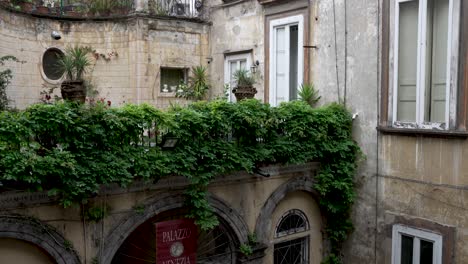 Overlooking-Courtyard-At-Palazzo-Venezia,-Naples