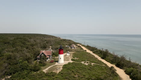 Nauset-Light---Restored-Lighthouse-On-The-Cape-Cod-National-Seashore-Near-Eastham-In-Massachusetts,-USA