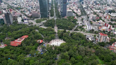 Mexico-City's-iconic-vistas:-a-drone's-eye-View-of-Chapultepec-and-Reforma