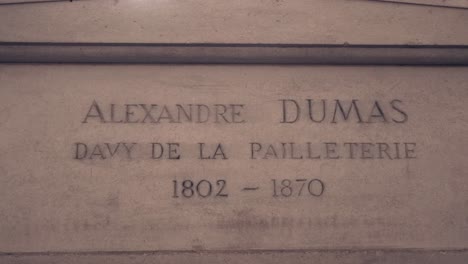 The-tomb-of-Alexandre-Dumas-at-the-Pantheon-in-city-of-Paris,-France
