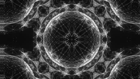 Circular-Fractal-Kaleidoscope-Patterns,-Morphing-Shape,-Seamless-Vj-Loop,-Black-and-White,