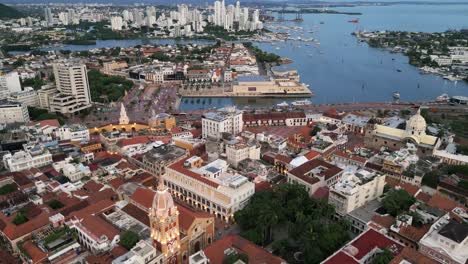 Flying-Above-Cartagena,-Colombia