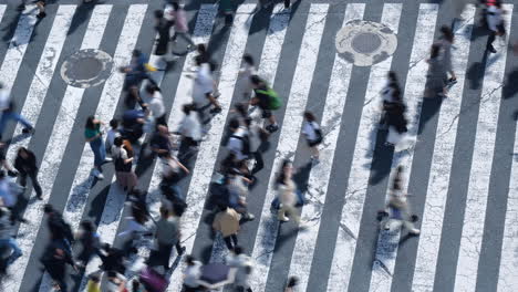 Time-lapse-crowd-of-people-at-the-street-of-Shibuya-scramble-crossing