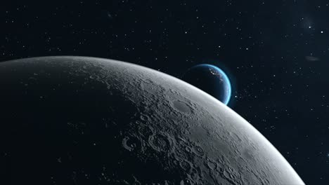 Tierra-Desde-La-Luna:-Vista-4k-De-La-Tierra-Desde-El-Espacio