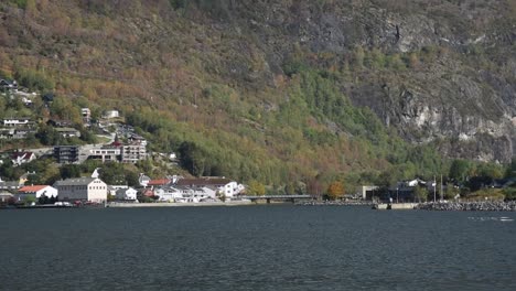 View-from-an-electrical-cruise-ship-on-Sognefjord,-Aurlandsfjord-Flam,-Norway