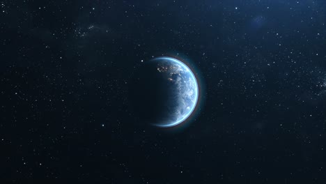 Tierra-Desde-El-Espacio-Con-Vista-Cósmica-De-Fondo-De-Vía-Láctea-4k