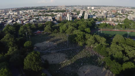 Aerial-Drone-View-McCarren-Park-WIlliamsburg-Brooklyn-BLM-Protest-during-Covid-Lockdown-New-York