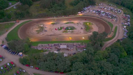 Drone-Aerial-view-of-the-Motorsport-Penn-Can-Speedway-in-Susquehanna-Pennsylvania