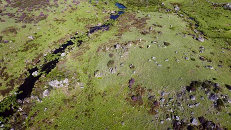 Aerial-descend-tilt-up-sierra-segundera-rocky-landscape-and-river-zamora-spain