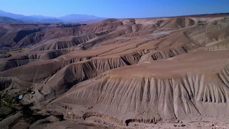 Aerial-view-of-Atacama-desert,-Chile---reverse,-drone-shot