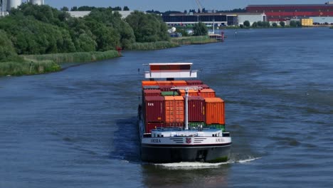 Cargo-Vessel-on-Zwijndrecht-River-Shores