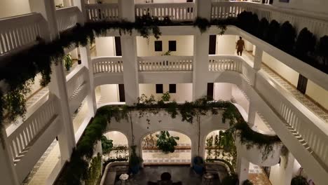 Inside-Lasenta-Boutique-Hotel-at-night-in-Hoi-An,-Vietnam