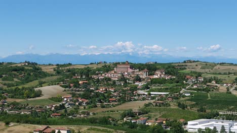 Picturesque-town-of-Piedmont-in-Italy-with-Alps-mountains-in-background