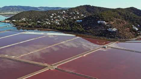 Salt-Pans-In-The-Parc-Natural-de-ses-Salines-During-Daytime-In-Ibiza,-Spain