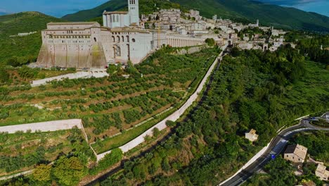 Orchard-Trees-On-The-Mountain-At-Assisi-Town-In-The-Province-Of-Perugia,-Italy