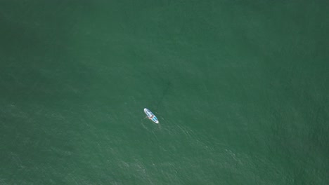 Top-View-Of-A-Person-Canoeing-At-The-Black-Sea-Near-Constanța-Beach-In-Romania
