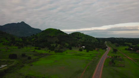 Landscape-of-the-farms-and-road-in-Tanga-Town-in-Tanzania