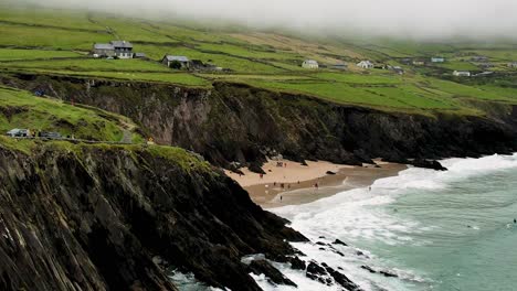 A-4-k-drone-shot-of-Dunmore-Head-and-Coumeenoole-Beach-Dingle-Penninsula-Co-Kerry-Ireland
