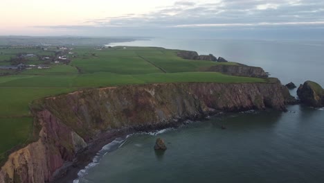 Aerial-shot-of-the-Waterford-Coastline-on-a-cold-winter-afternoon